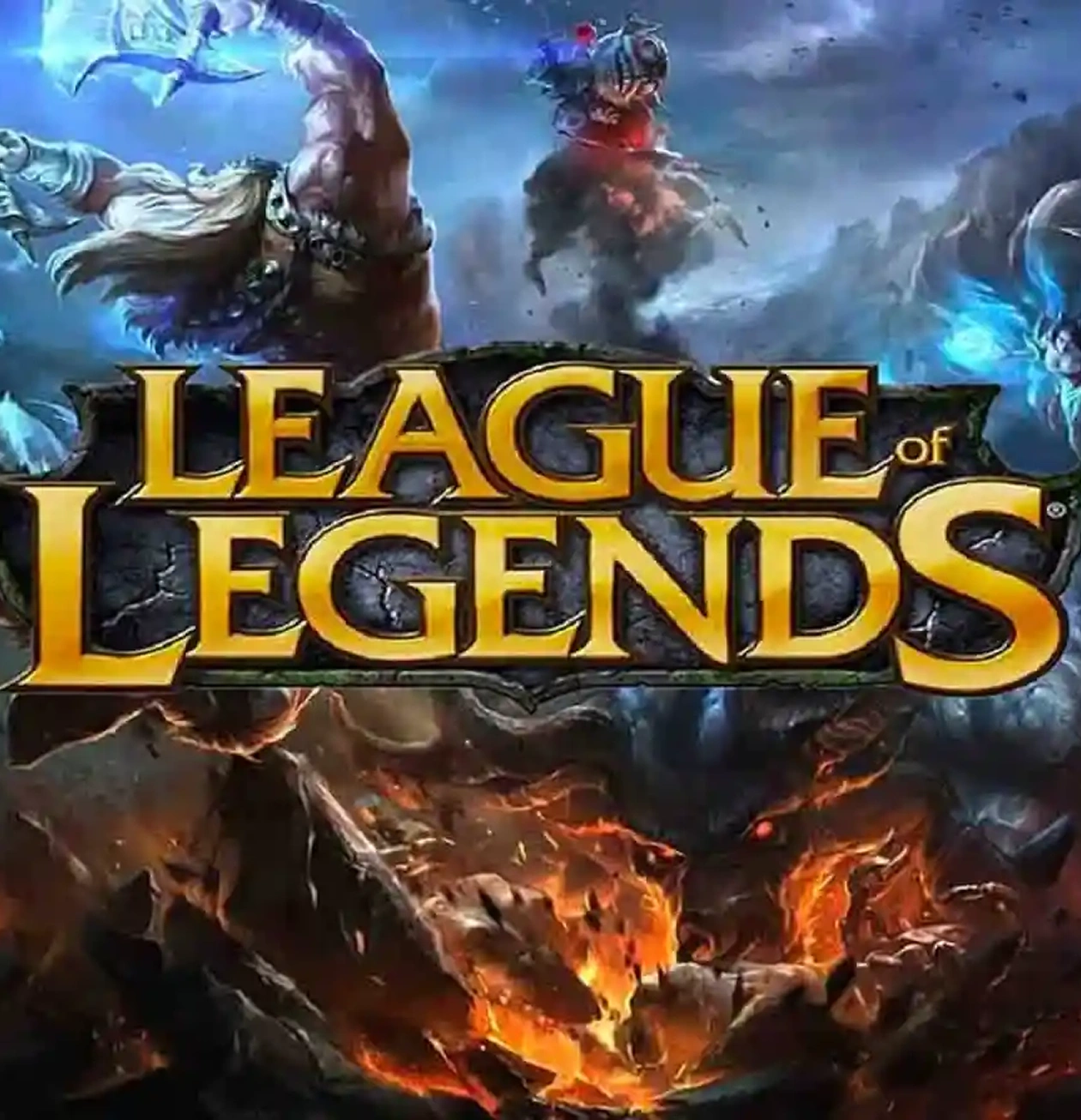 De personages van League of Legends in een epische strijd
